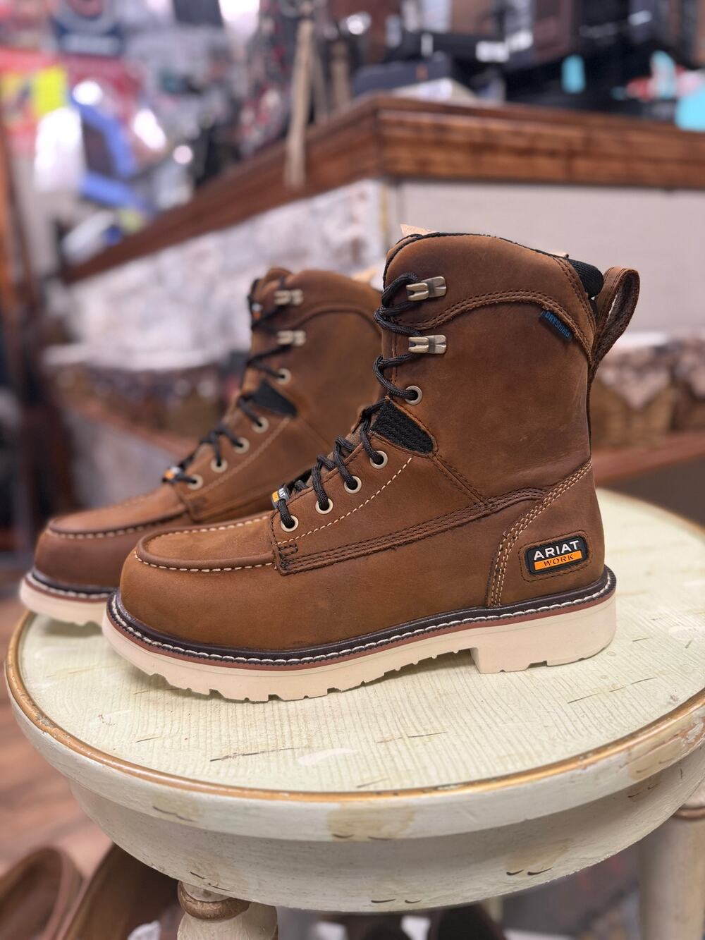 Ariat Men's Rebar Lift 6" Lace-Up Waterproof Work Boots - Moc Toe 10046877